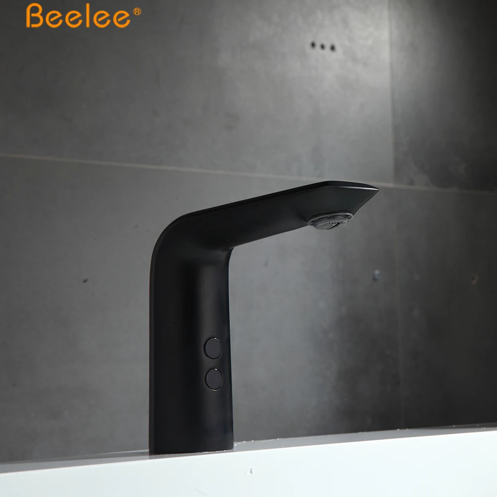 Beelee Bathroom Black Infrared Sensor Faucet Smart Automatic Tap