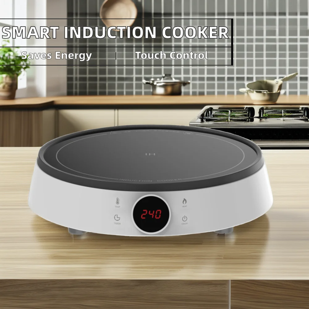 Smart Electric Hot Pot Stove Household Induction Cooker English Touchpad Operation CB Certified Plastic Housing Kitchen Use