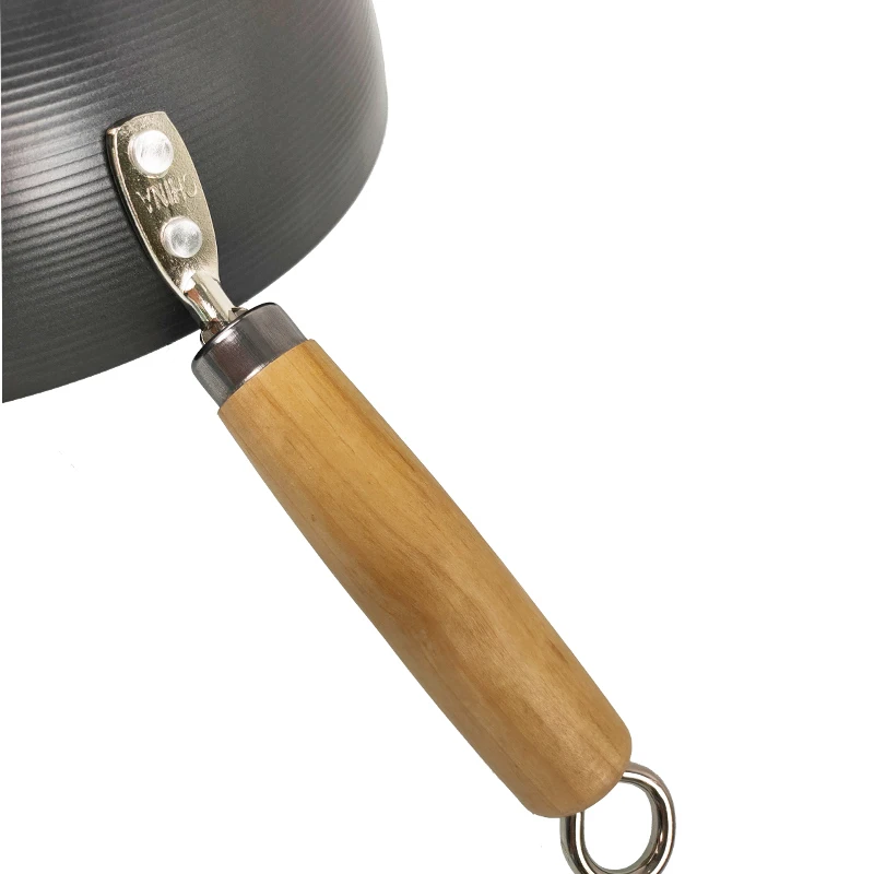 Factory Direct Sales Chinese Home Cooking Stir Frying Induction Non Stick Cook Wok Pan With wooden handle Chinese Wok Pan