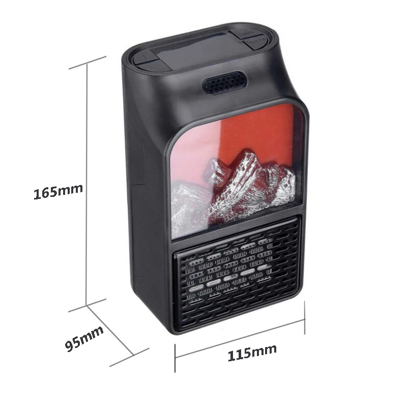 900W Indoor Household Flame Heater EU 220V Mini Convenient Remote Control Heater Office