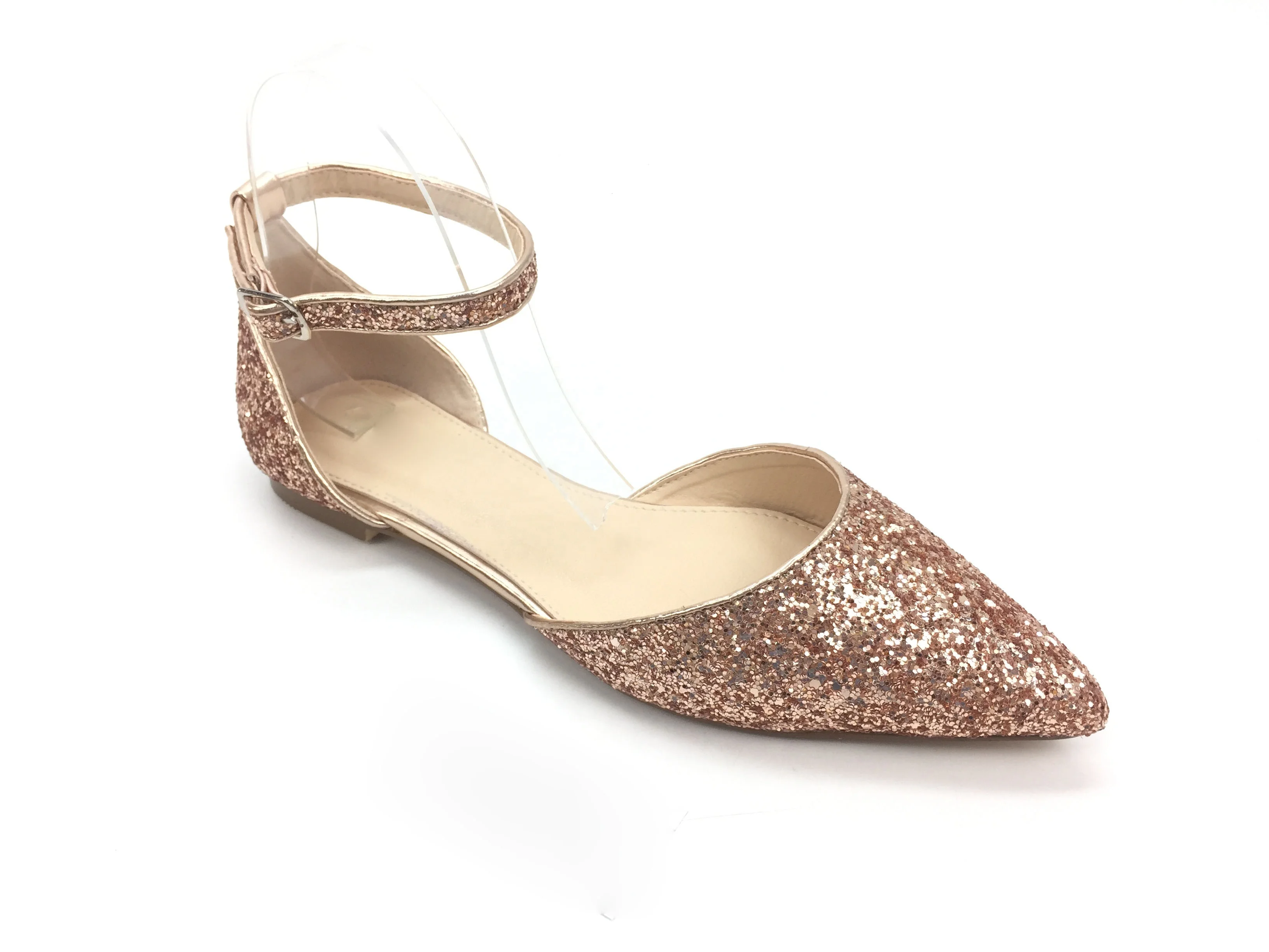 Wedding Party Dress Styles Rock Glitter Flat Lady Shoes Ankle Strap Women Soft pointed toe trendy new sexy shoes