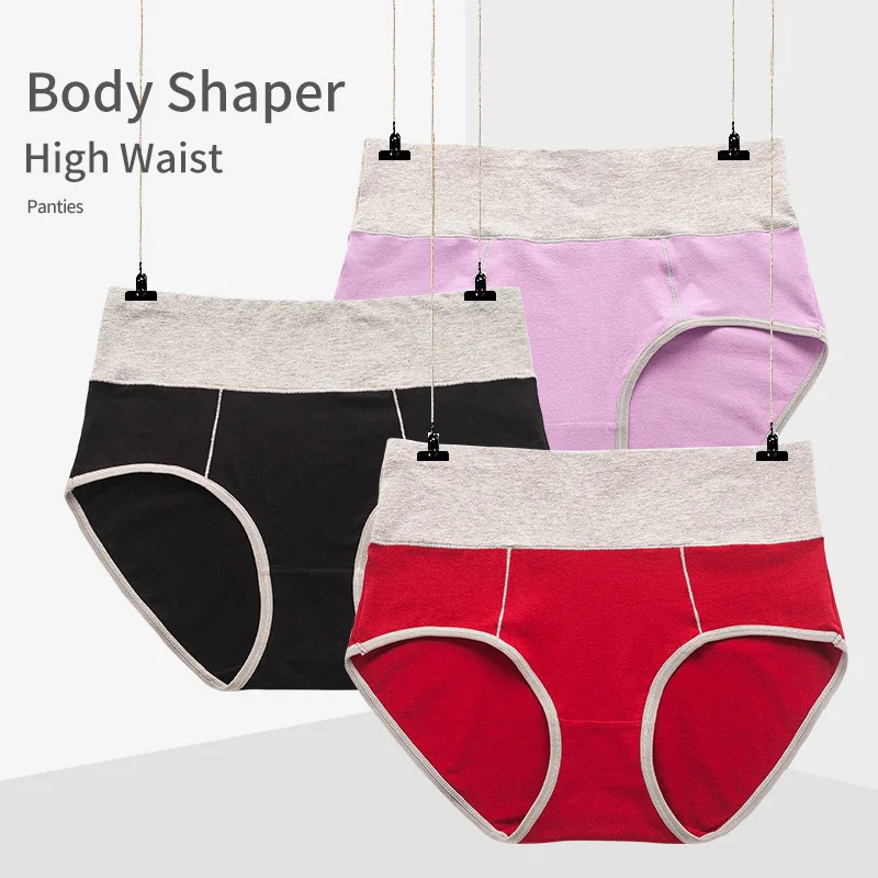 Custom logo underwear Plus Size panties Women Solid Color Boxers high waist pure cotton sports sexy underwear lingeries pantie