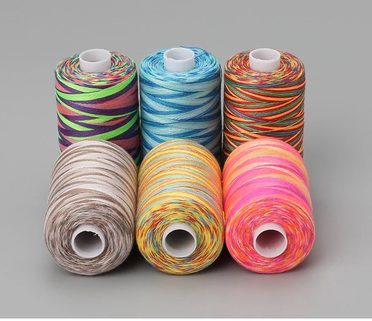 1000 Yards Polyester Multi-Color Sewing Thread Dyed Sections for Quilting & Sewing Machines for Needlework