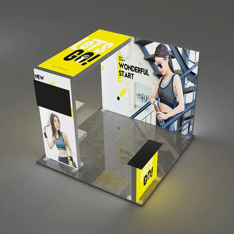 Modular Fabric Frame Led Light Box Displays for Trade Show Exhibition 3*3M