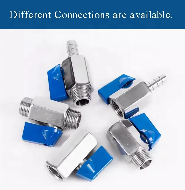 Instrument compact Ball Valve Shutoff valve Stainless Steel Mini Ball Valve 1/4 with Handle for Gas/Water/Oil