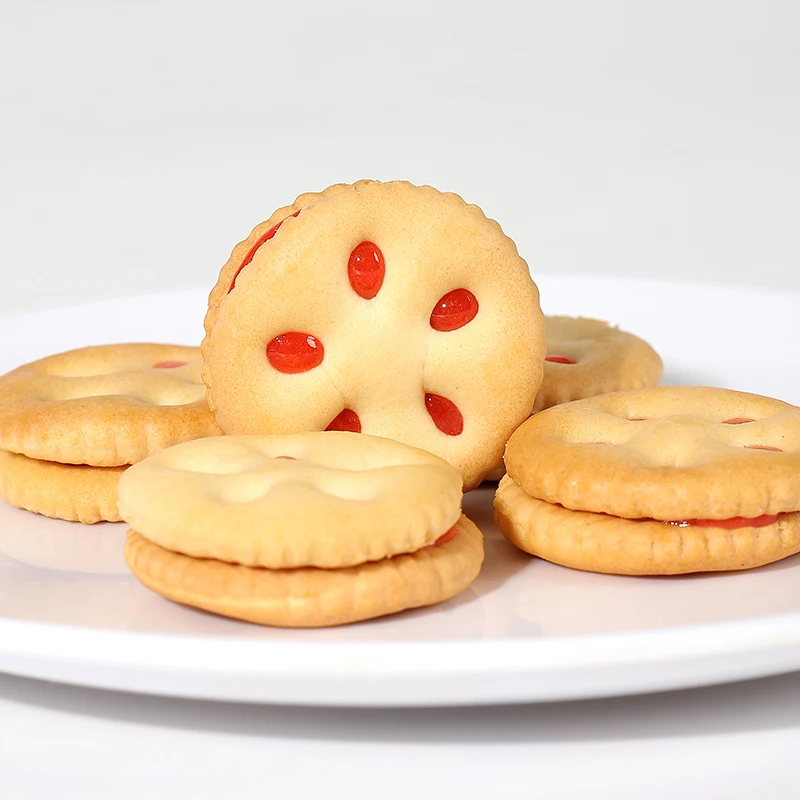 Food Distributor Stylish Luxurious Unique Strawberry Jam Fresh and Aromatic Sandwich Biscuits