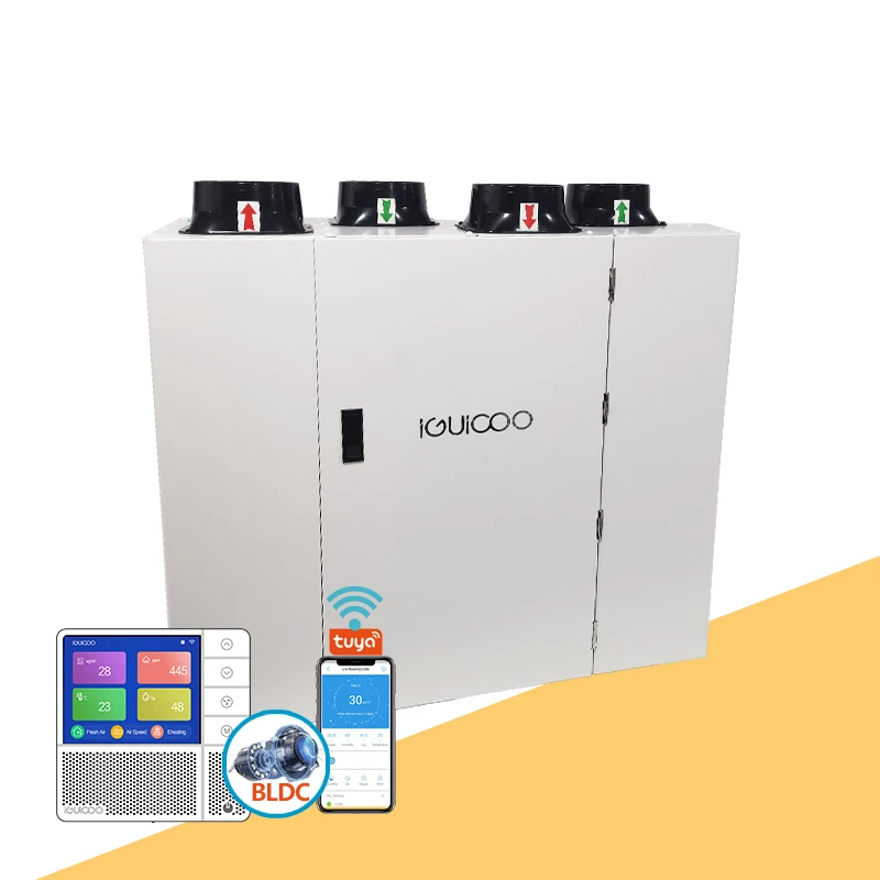mvhr vertical ventilation system with heat recovery complete system kit easy installation for home appliance