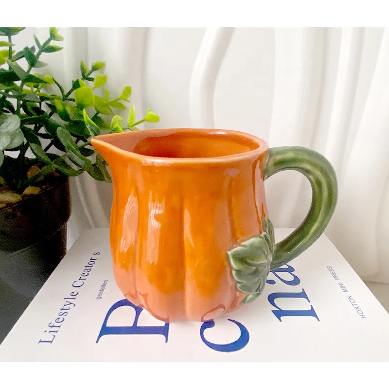2024 Thanksgiving Day Cute Ceramic Coffee Mug Wholesale Novelty Harvest Pumpkin Mug Custom 3D Mugs Coffee Cup Set With Lid