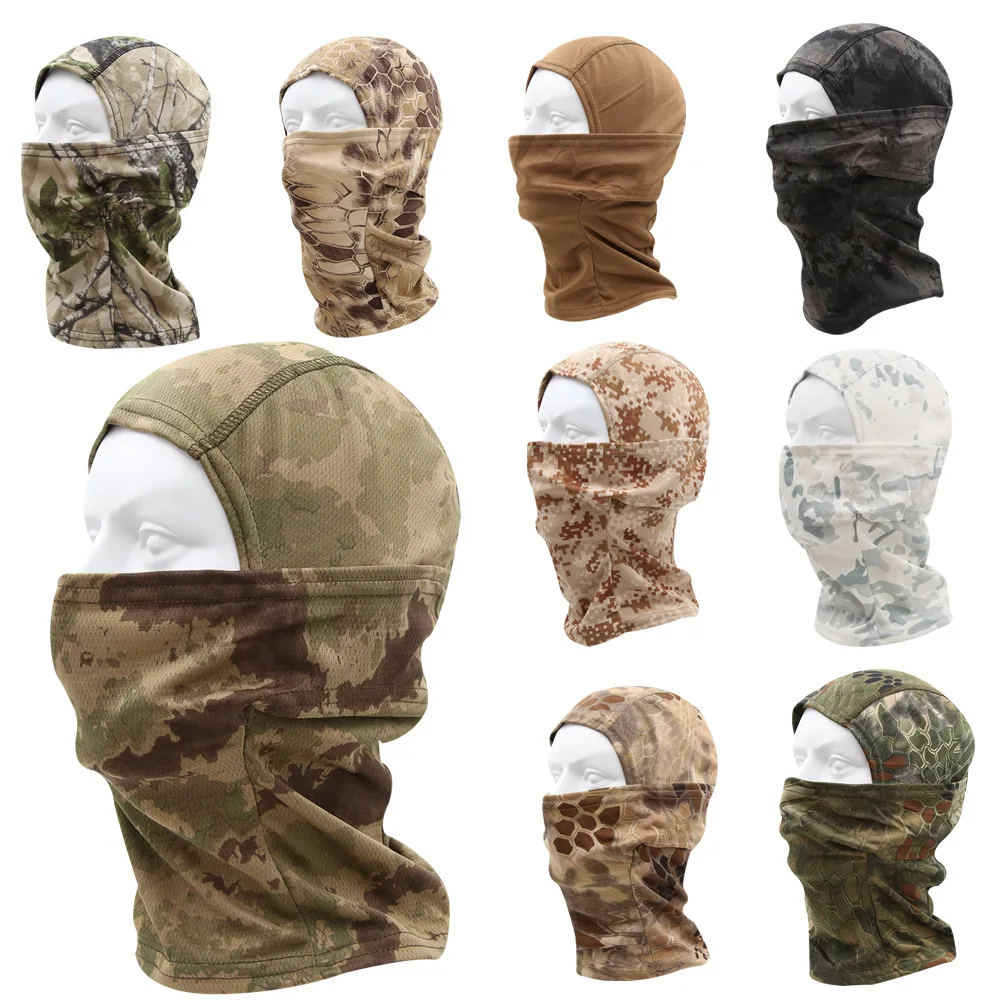 Windproof Tactical Camo Headgear Riding Full Face Balaclava Ski Gaiter Mask for Skiing Snowboard Fishing