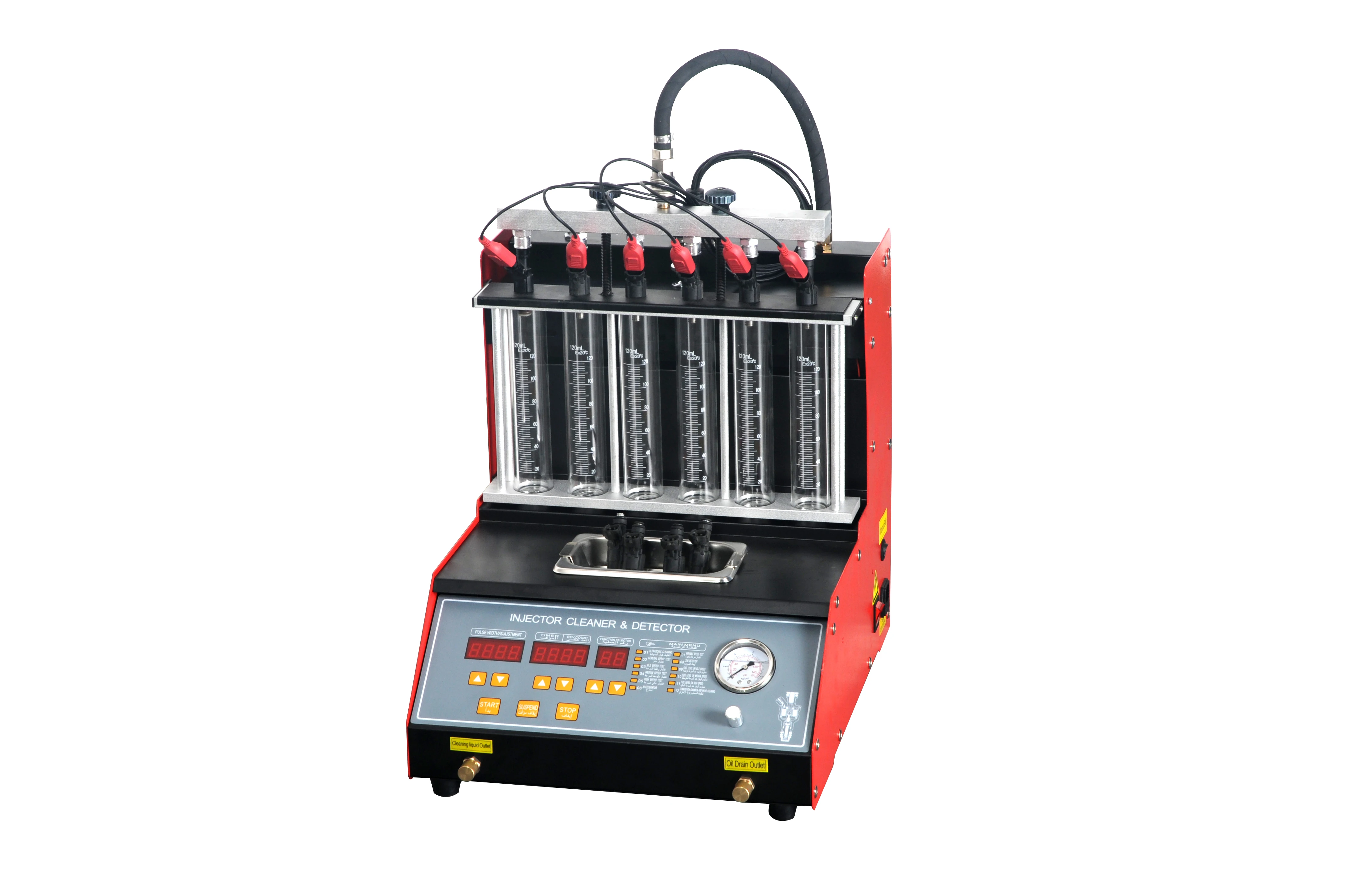 Automatic 6 cylinders fuel injector cleaner and tester machine made in China factory