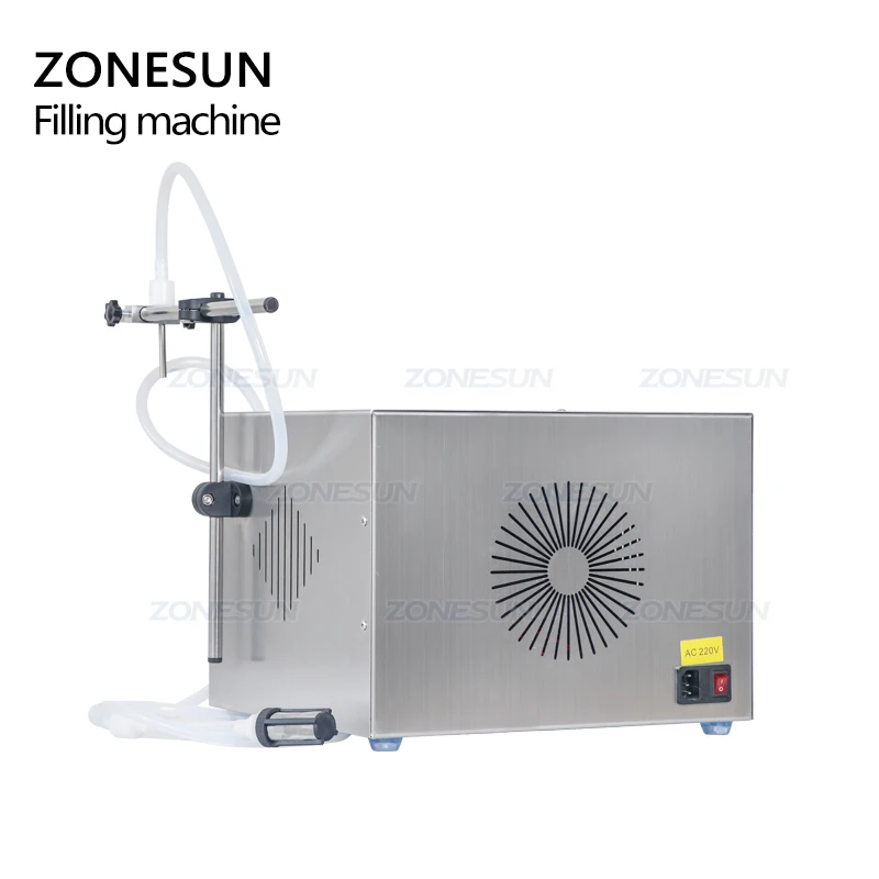 ZONESUN Magnetic Pump Beverage Perfume Water Juice Pigment Essential Oil Ink Liquid Watercolor Round Bottle Filling Machine
