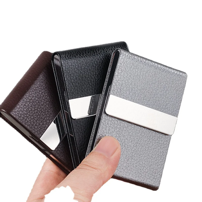 Smoking Accessories Reusable 7pcs Cigarette Case Portable Cigarette Case Leather+Stainless Steel Travel Cigarette Box