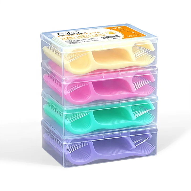 Bulk 50 Picks Per Box Mint Fruit Flavor Flosser Toothpick Dental Floss Pick