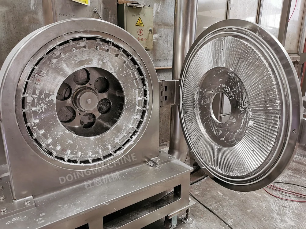 Industrial turbo disc impact mill for wet rice powder sugar