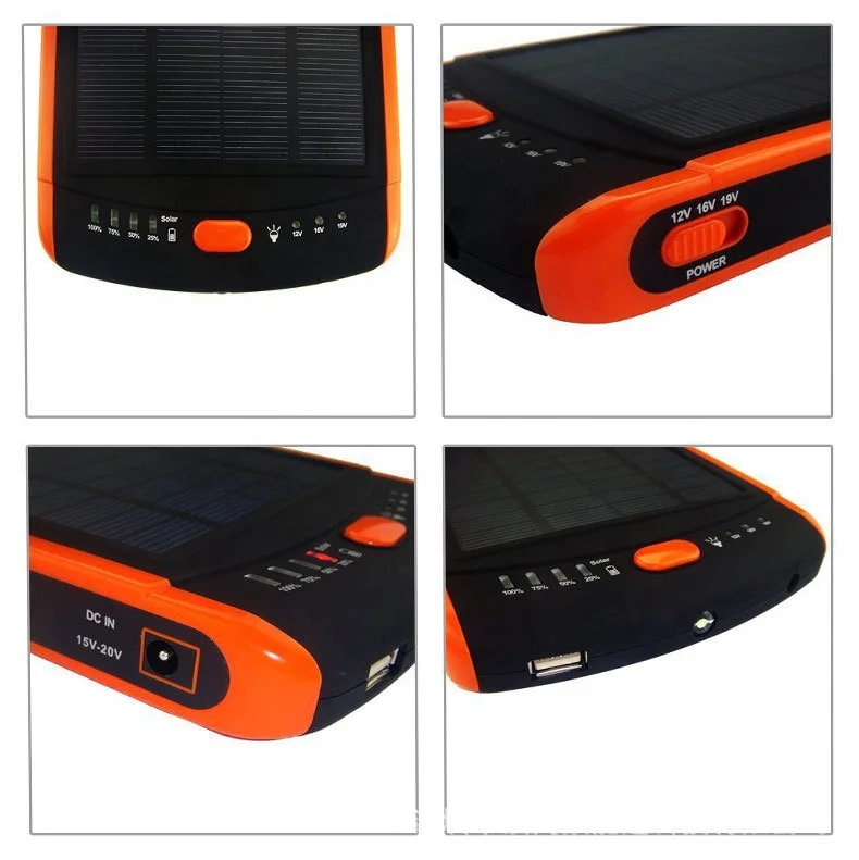 new products 19V DC output Solar Battery Backup 23000MAH Solar Panel Power Bank Customized Logo USB  Mobile PowerBANK