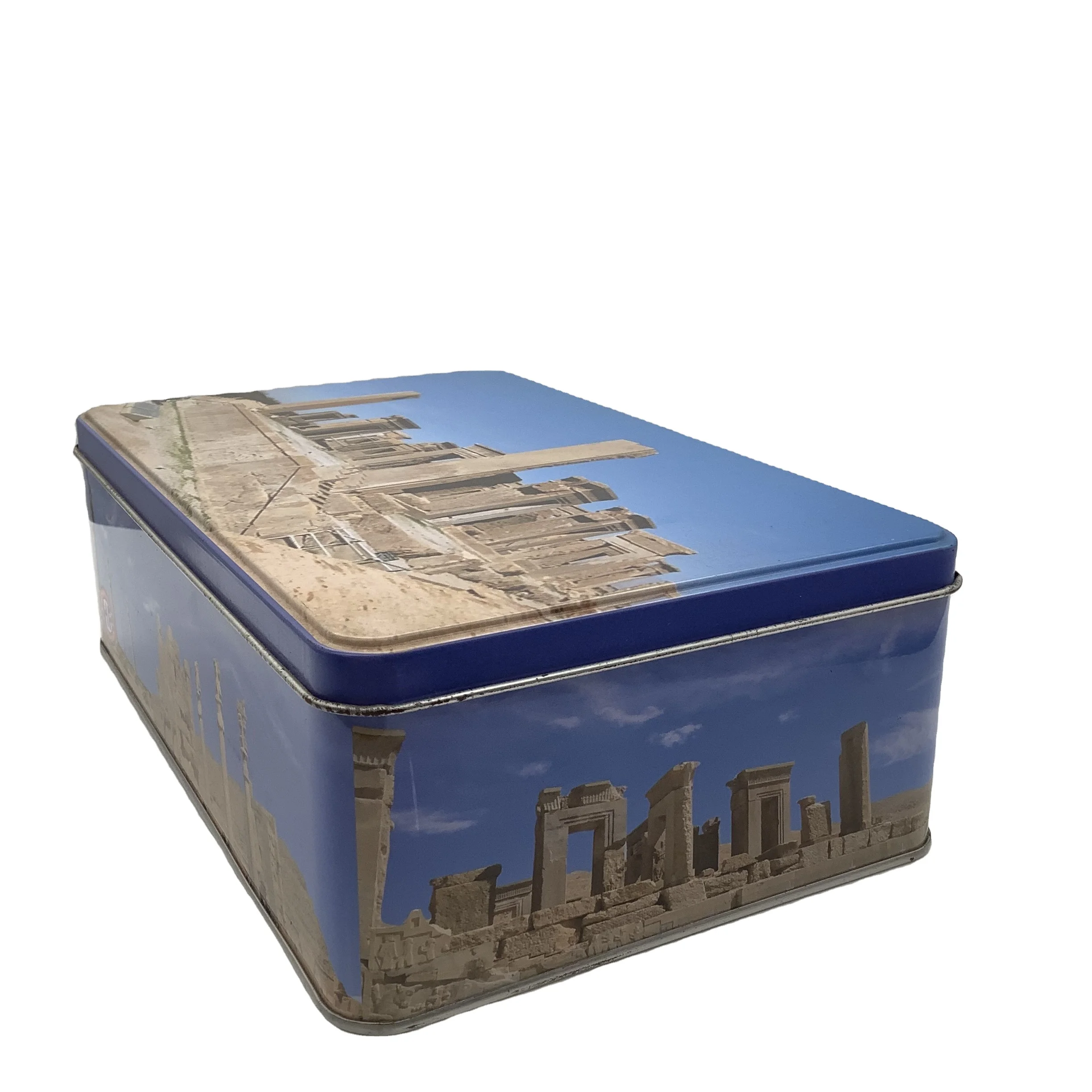 Tinplate Cookie Tin Rectangle Metal Can  for Tea Bags  Sugar