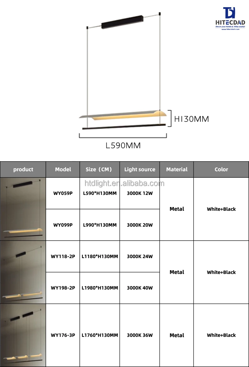 HITECDAD Villa Office Hardware Material 3000K 6W 12W 20W 24W 36W 40W Tile eaves hanging Chandelier pendant Ceiling Light Lamp