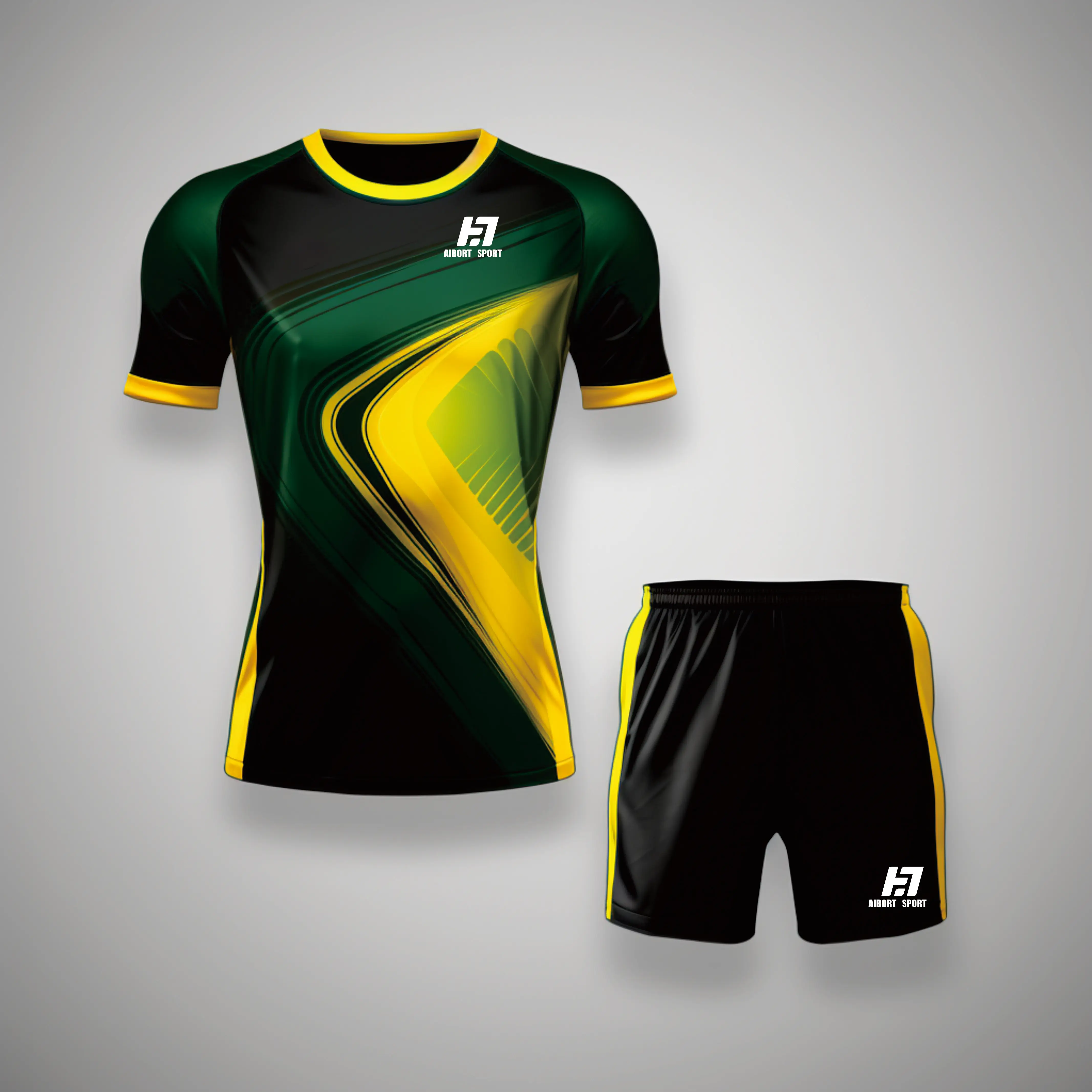 Aibort Wholesale Custom Sublimation Custom Soccer Orange Blank Black Cheap Mens Adults New Season Football jersey European /