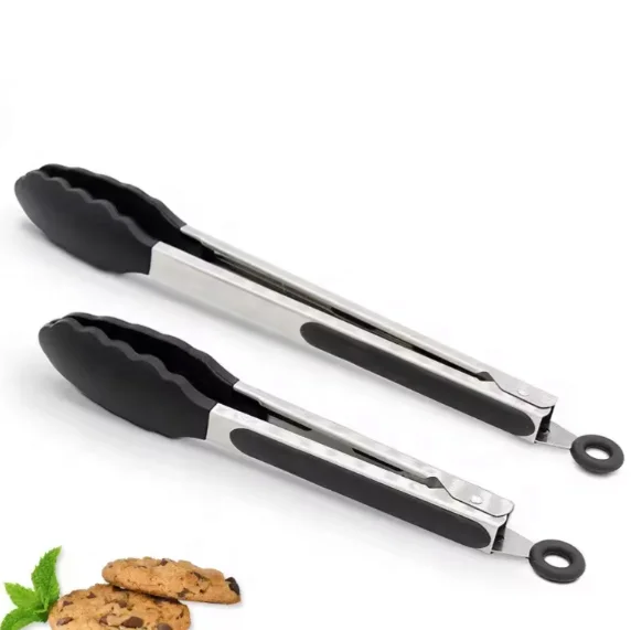 Kitchen Tongs Silicone Non-stick Cooking Clip Clamp BBQ Salad Tools Grill Kitchen Accessories Utensils Food Tong Stainless Steel