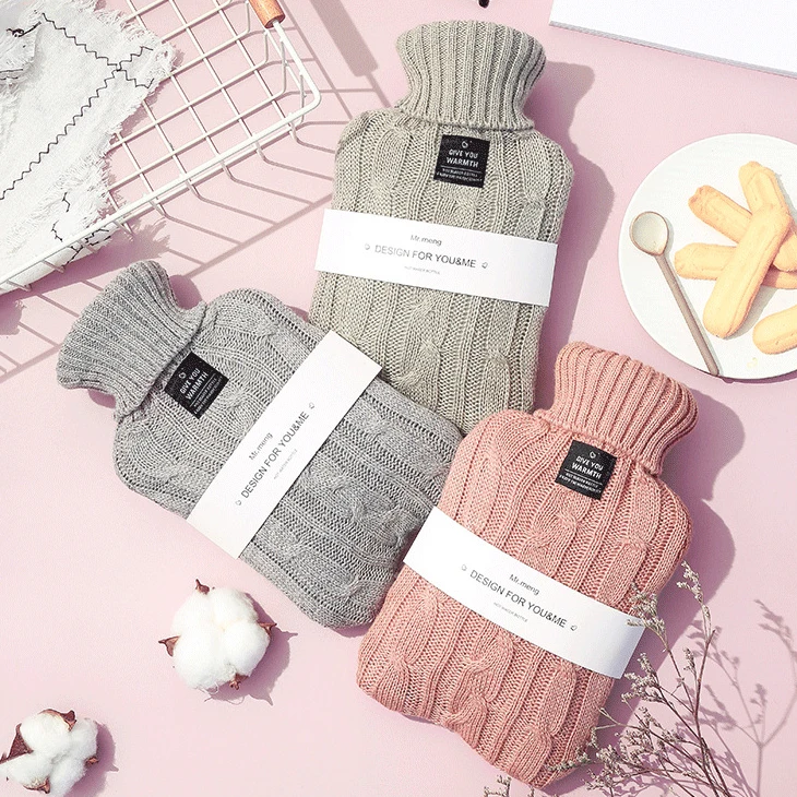 Cheapest rubber hot water bottle with super soft plush cover high capacity hot water bag