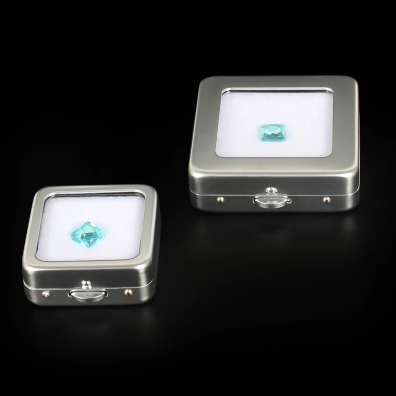 Top Gem Box Showcase Gemstone Casket Diamond Display Holder Storage Organizer Case