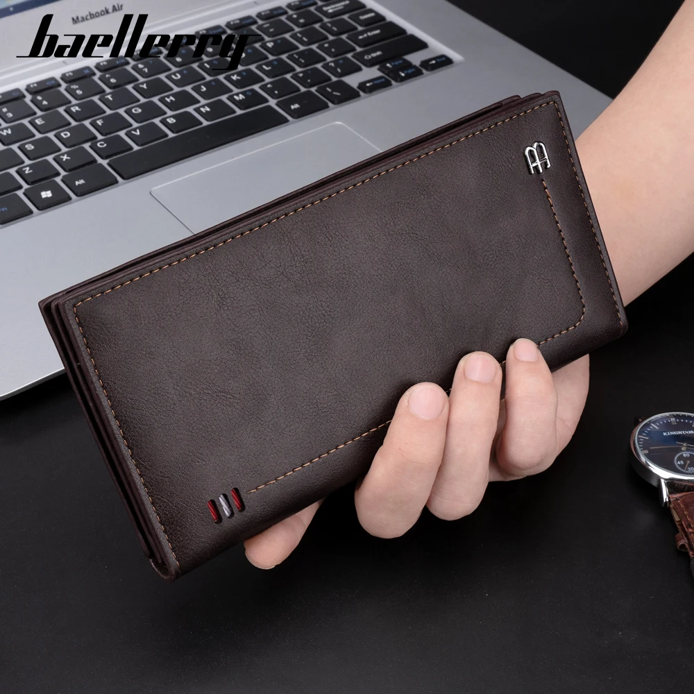 baellerry zipper wallet pu leather clutch bag leather card holder wallet wholesale long purse wallets for men