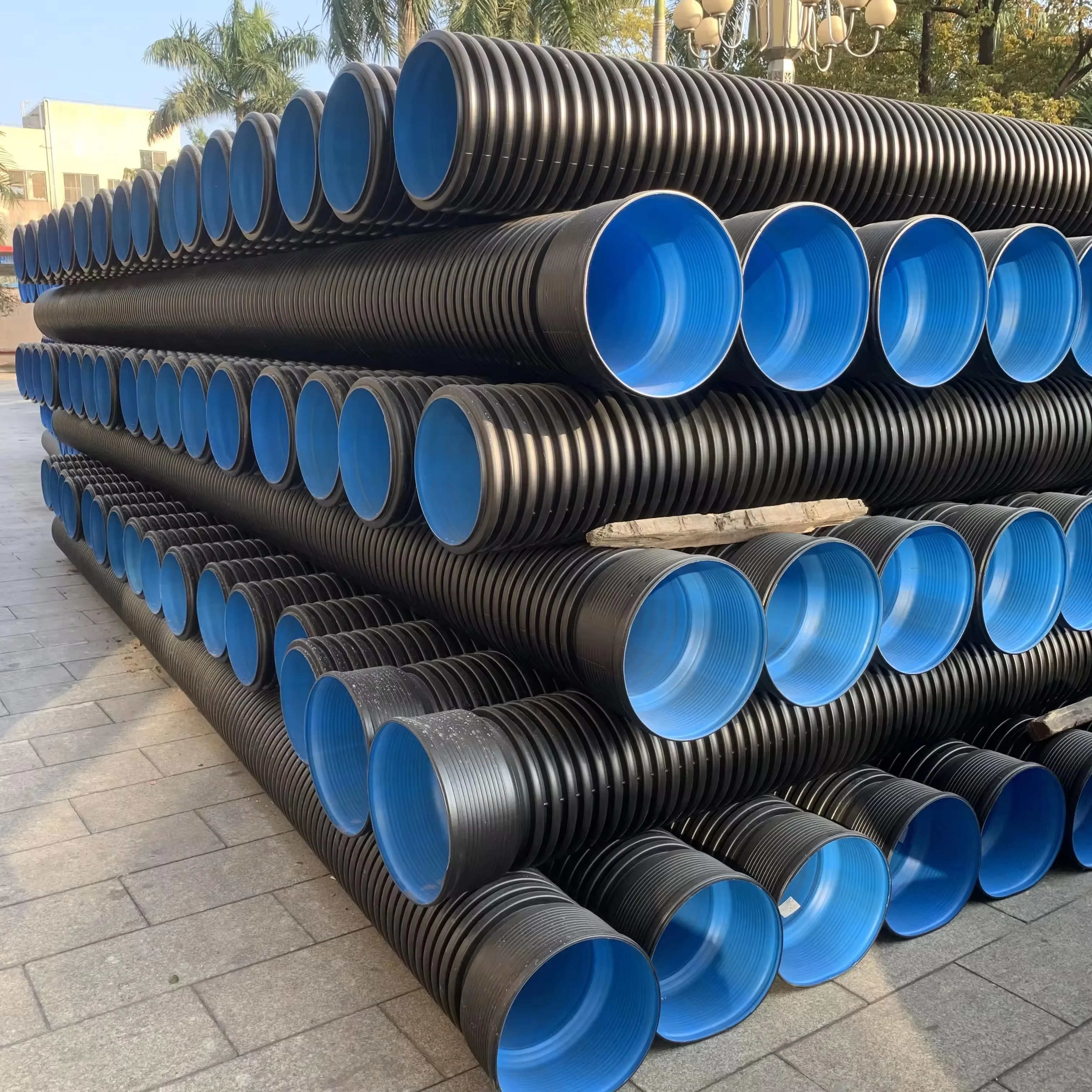 IPS/DIPS DN 8 12 18 20 24 дюймов HDPE Двухстенная гофрированная пластиковая труба