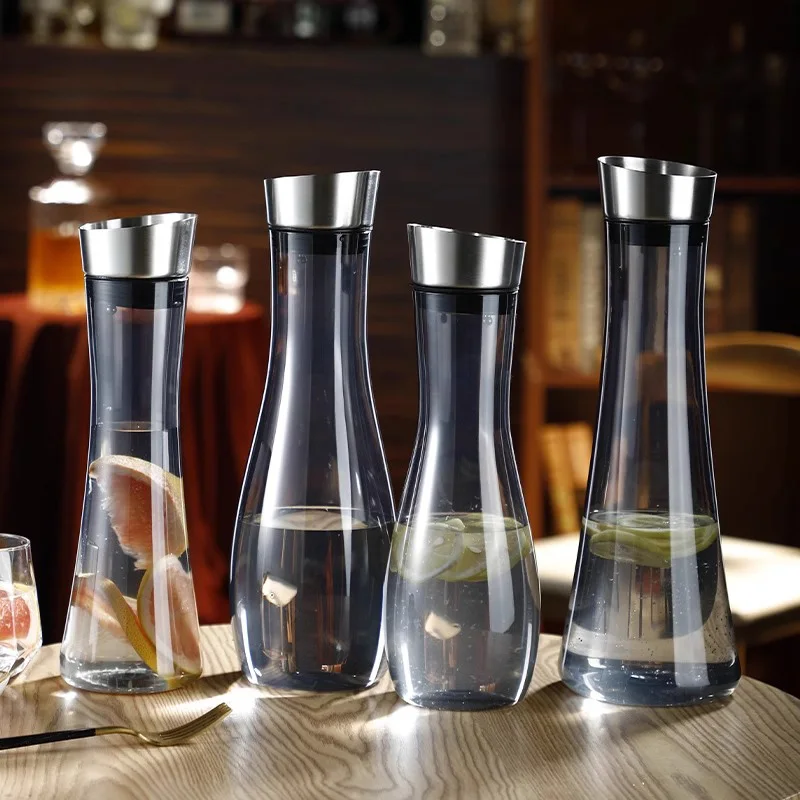 Bar Restaurant Water Bottle 1.1L 1.6L Acrylic Kettle Portable Unbreakable Plastics Juice Lemonade Jug