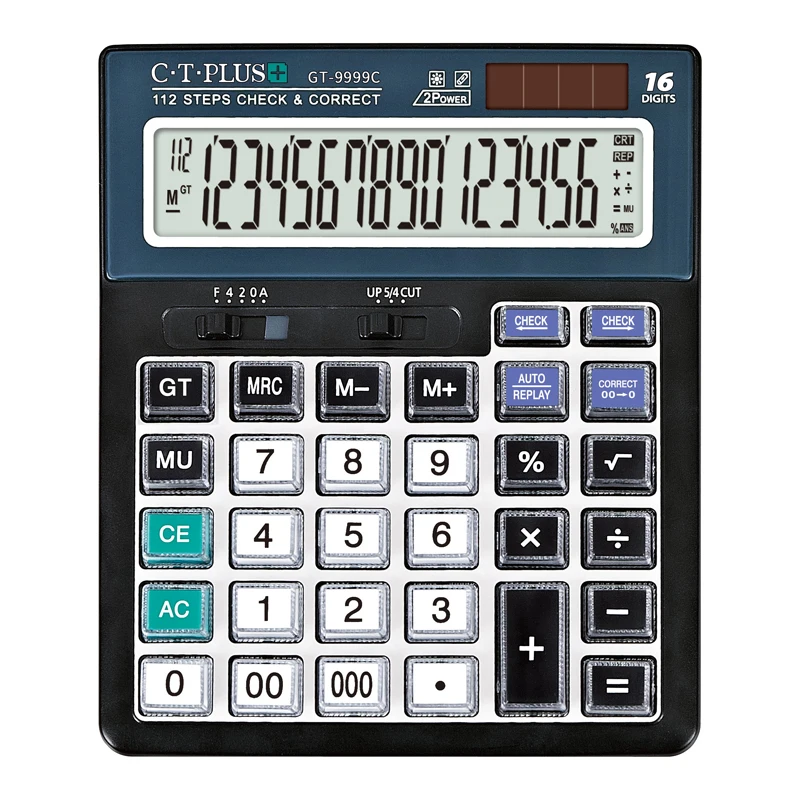 New Technique Desktop Calculator 16 Digits Check and Correct Calculator Solar Business Calculator Office Custom Logo Calculadora