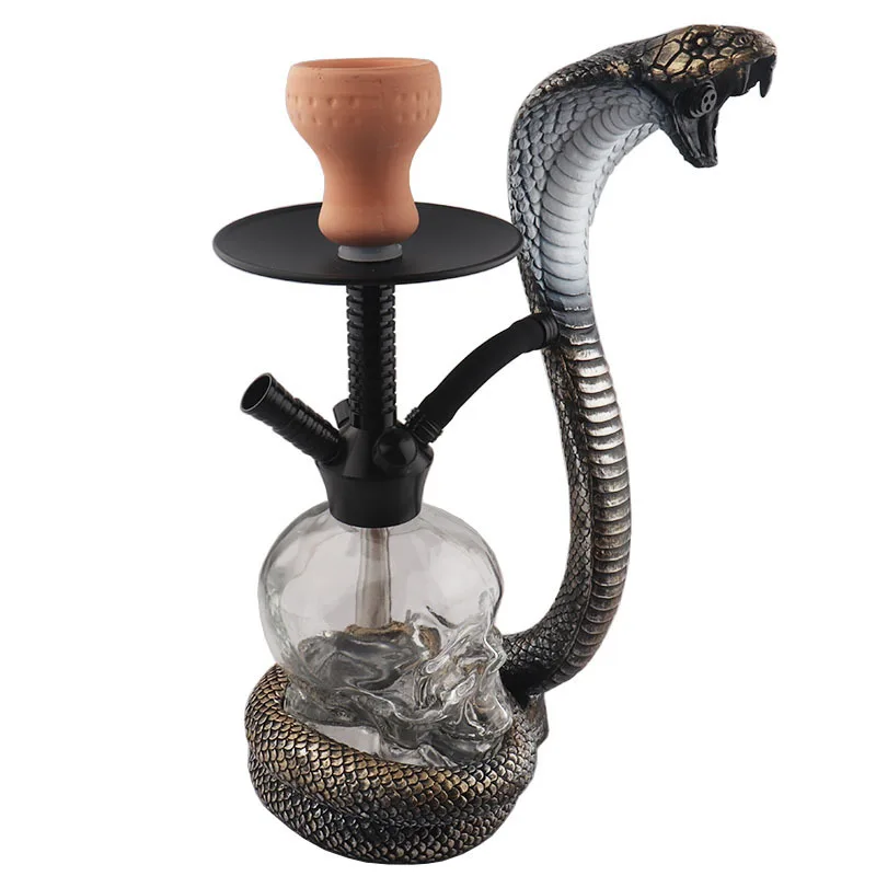Fashion snake Arab hookah full set of bar with led light hookah bottle snake pipe bottle Multiple straws