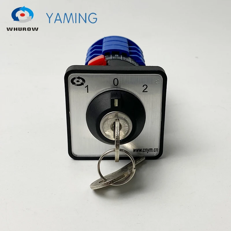 LW26-20/3S Combined Selector Control Circuit 3 Positions Single Hole Install With Key 20A 380V Reverse Forward Rotary Cam Switch