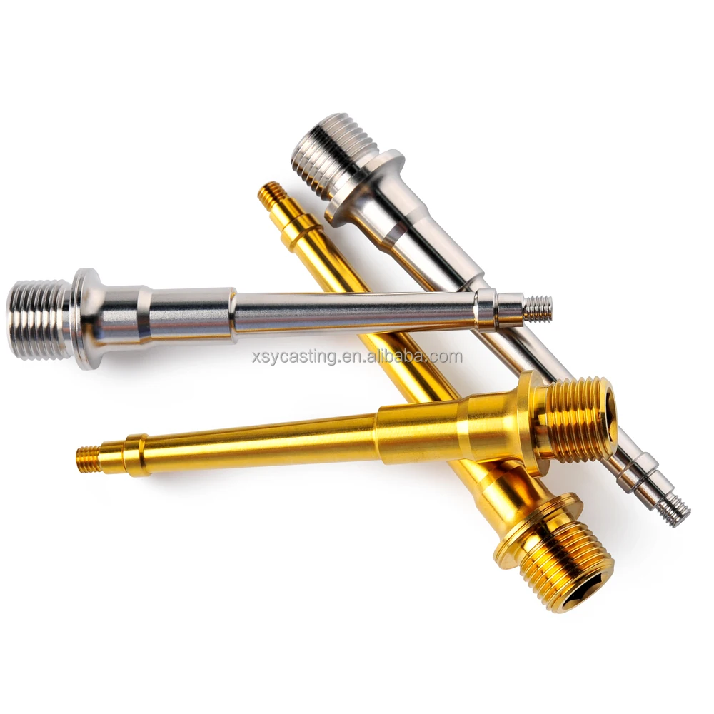 Custom Turning Left and Right Threaded Bike Pedal Titanium Spindle