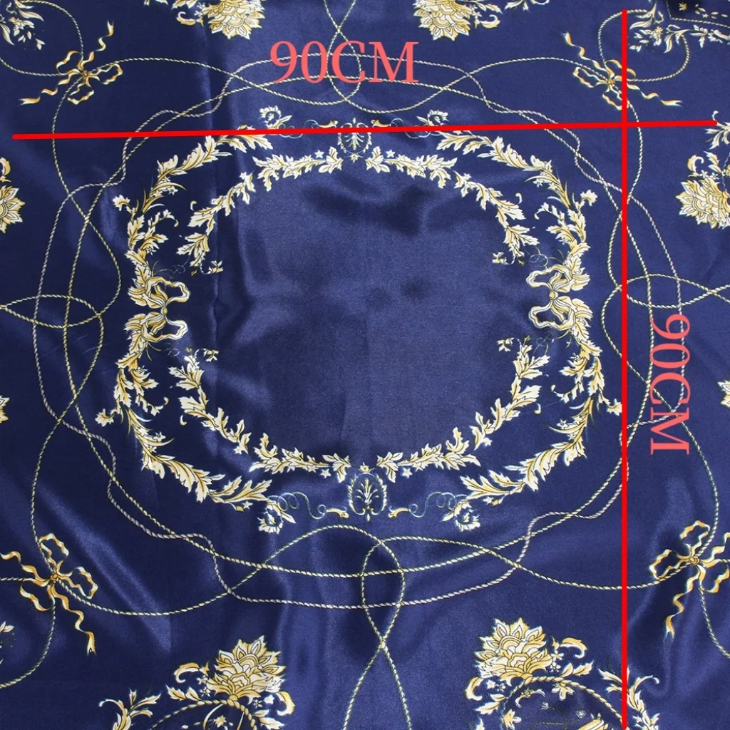 best selling satin scarf for hair women silk sublimation chain print luxury satin edge square scarf