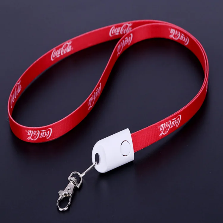 
2 in 1 Keychain USB Charger Long Lanyard Carry Pass Cards Necklace Mobile USB Charger Fiber Cable For ISO Android Mobile Phone 
