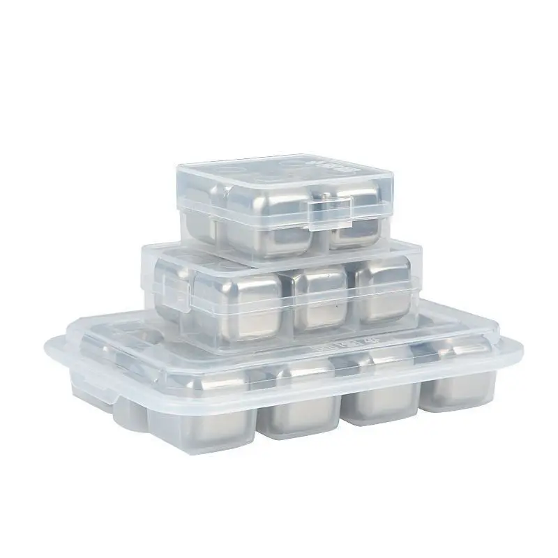 Gold Mini Customized Diamond Ice Cube Whiskey Stainless Steel Reusable Chilling Wine Stone with Tongs And Storage Box