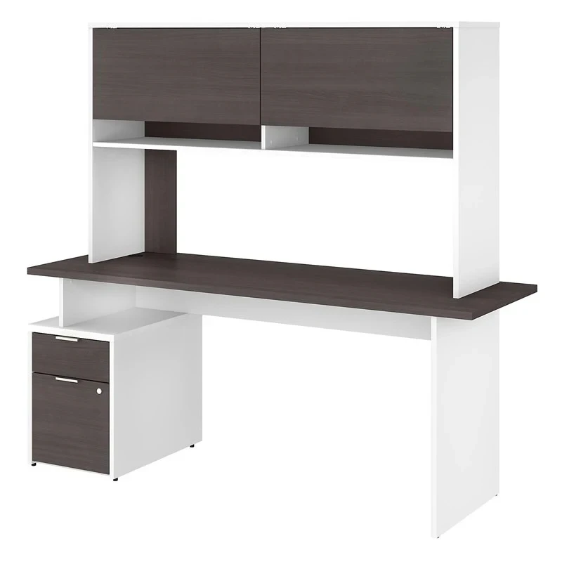 Home Simple Wooden Double Drawers Storage Wide Computer Desk 0373