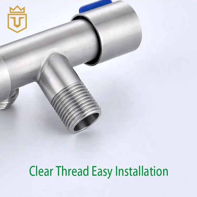 1 in x 2 out Two Way SS Angle Valve Stainless Steel