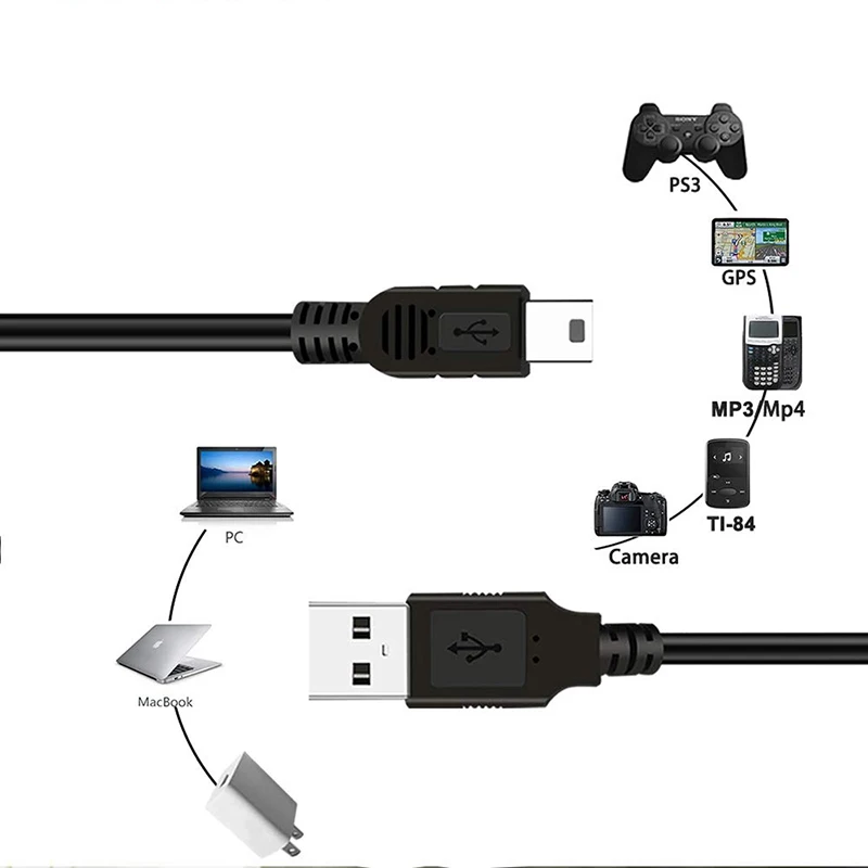 Лидер продаж на Amazon usb 2 0 кабель для зарядки и передачи данных шнур от USB A до Mini B мини usb-кабель GoPro Hero 3 MP3