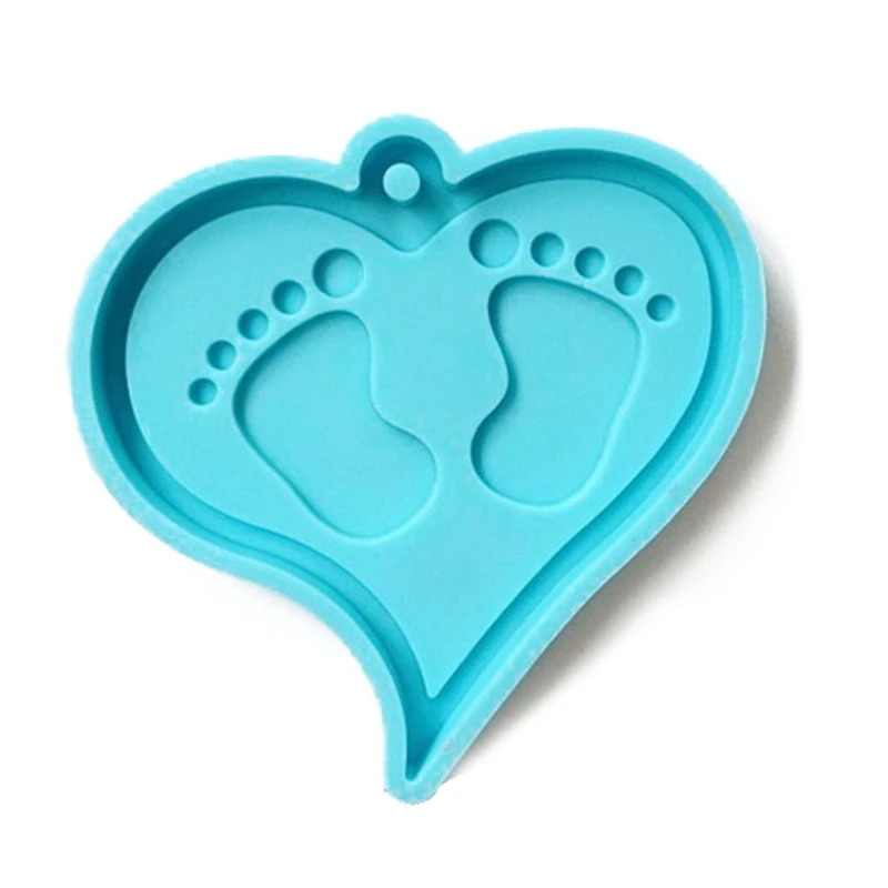 new fashion 3 Pcs DIY Love Heart Keychains Necklace Pendant Epoxy Resin Silicone Mould Mold