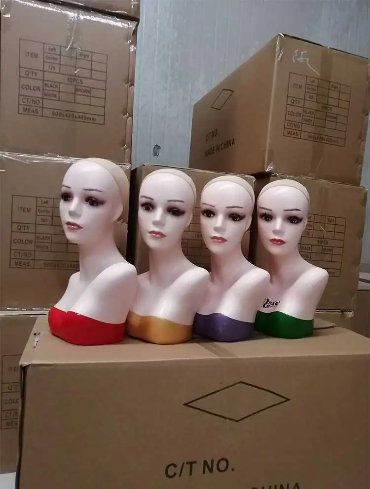 Wholesale Customize Makeup Dummy Wig Mannequin With shoulder Mannequin For Wig Display Mannequin Heads For Hair Exhibition