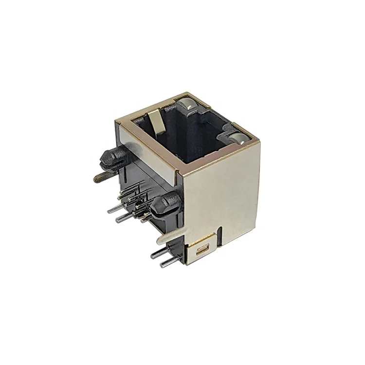 Dongguan connector product manufacturer single port top entry RGB LED RJ45 female smd connector 8P8C Modular Jack