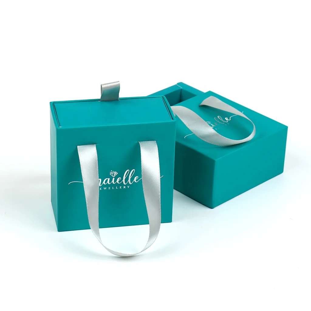 Factory Custom Printing Hard Rigid Cardboard Sliding Box With Ribbon Rope Gift Sleeve Drawer Box Packaging Jewelry Box Custom