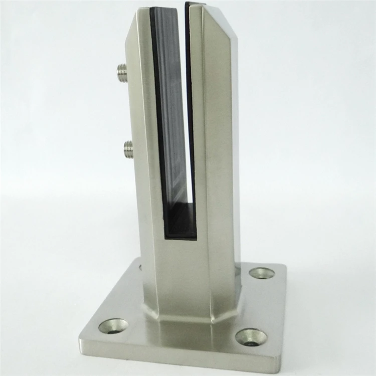 SS304 Matt Black Glass Spigots Satin Stainless Steel 2205 Clamp Swimming Pool Balcony Deck Outdoor Railing fence Balustrade