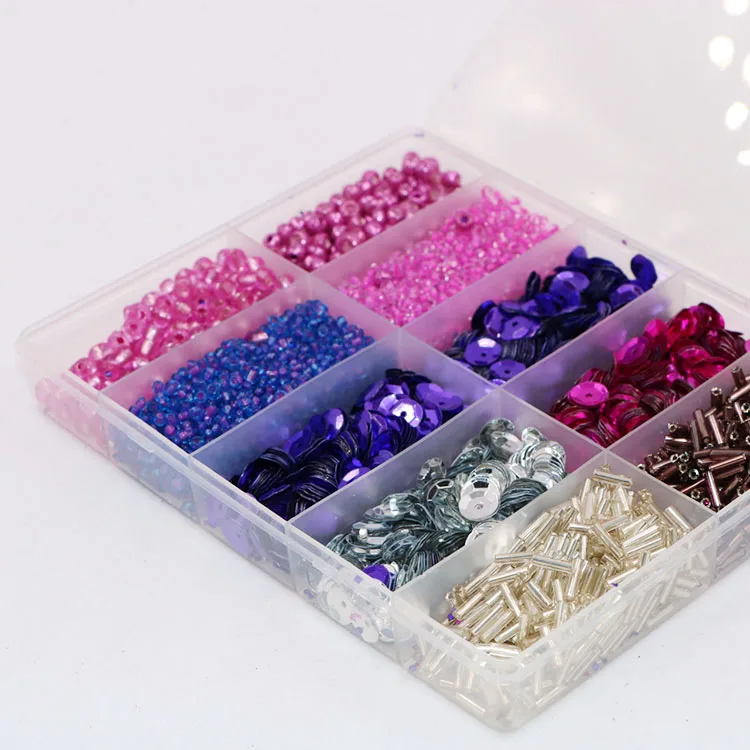 Manufacturer custom high quality DIY glass seed beads and PVC sheet with box