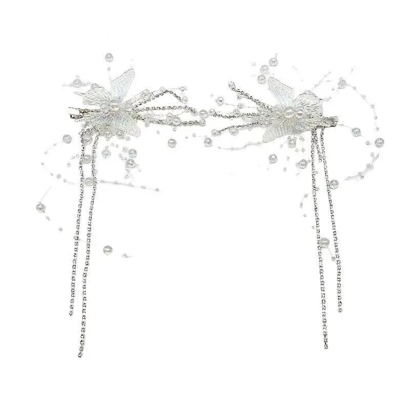 Factory Direct girl hair accessories metal long hair clip metal butterfly hair clips
