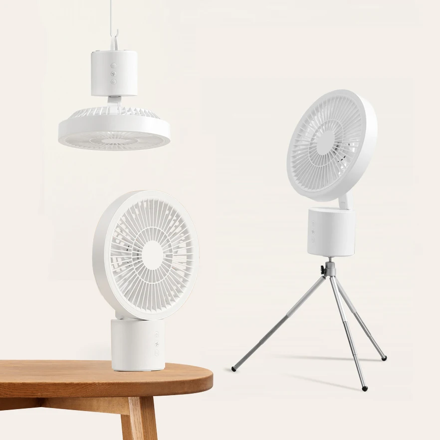 New Upgrade Rechargeable Floor Fan 8000mAh 9 Inch Foldable Table Fan Chargeable Standing Rechargeable Fan With Led Light