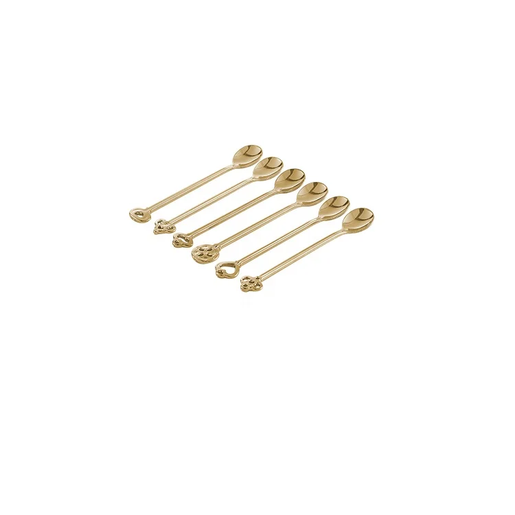 New Wholesale Camping Cutlery  Portable Folding Cutlery Set Stainless Steel Tableware Set Gift Mini Spoon heart spoon