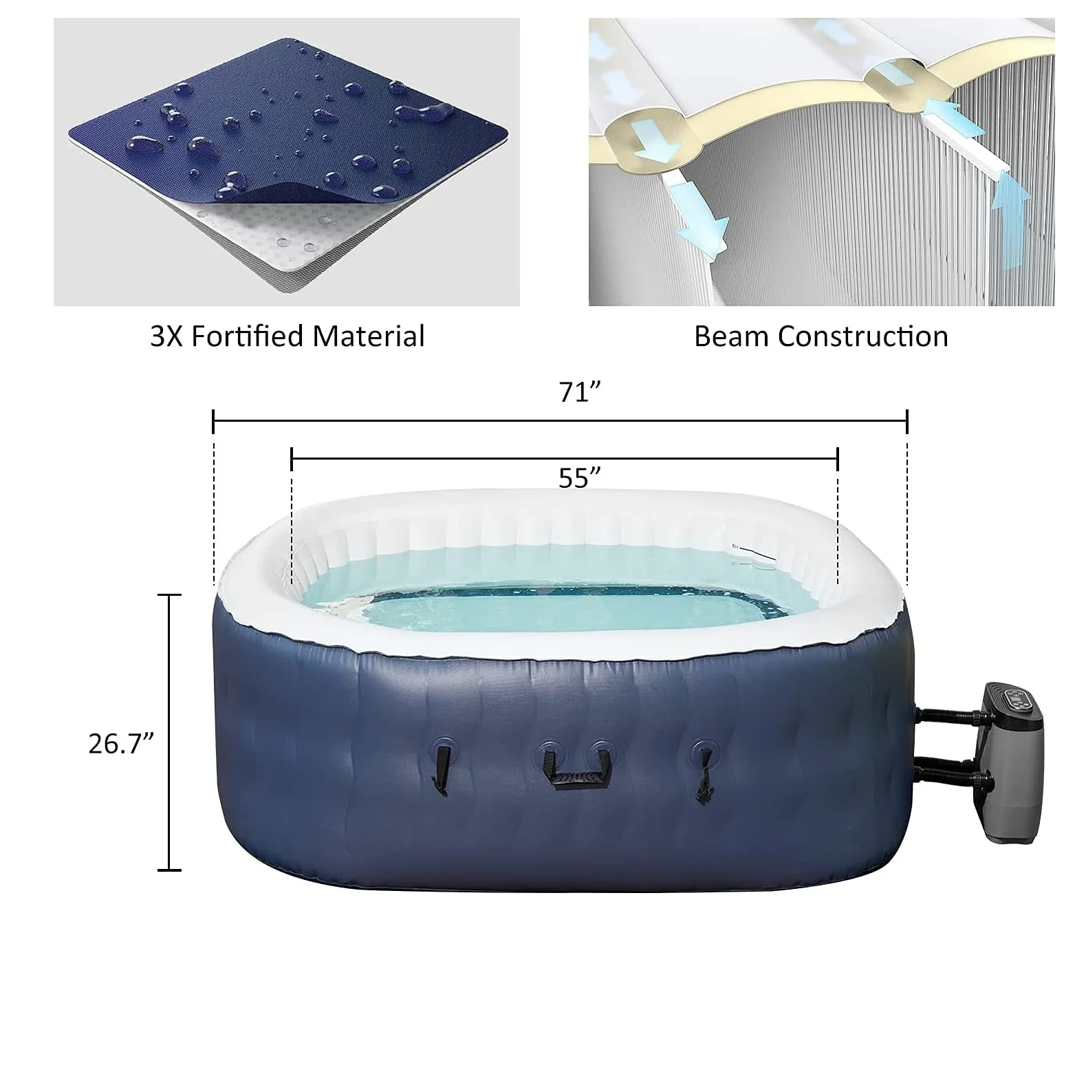 ME20024US protable custom patio outdoor round lazy spa inflatable hot tub 6-8 adult bubble bath