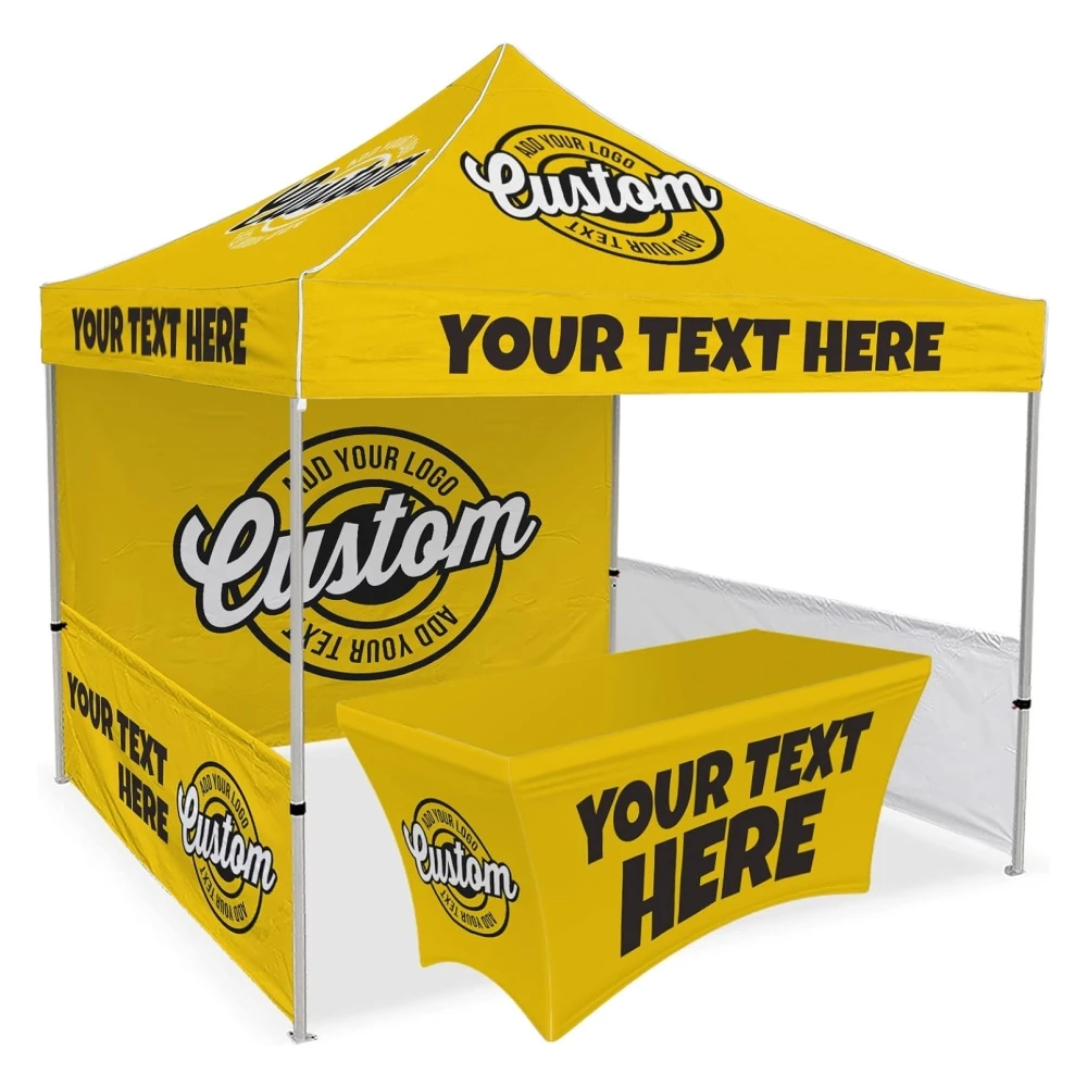 Custom Heavy-Duty 10x10ft Pop-Up Canopy Tent for Automotive Outdoor Event Vendor Show with Removable Sunwalls Wheeled Carry Bag