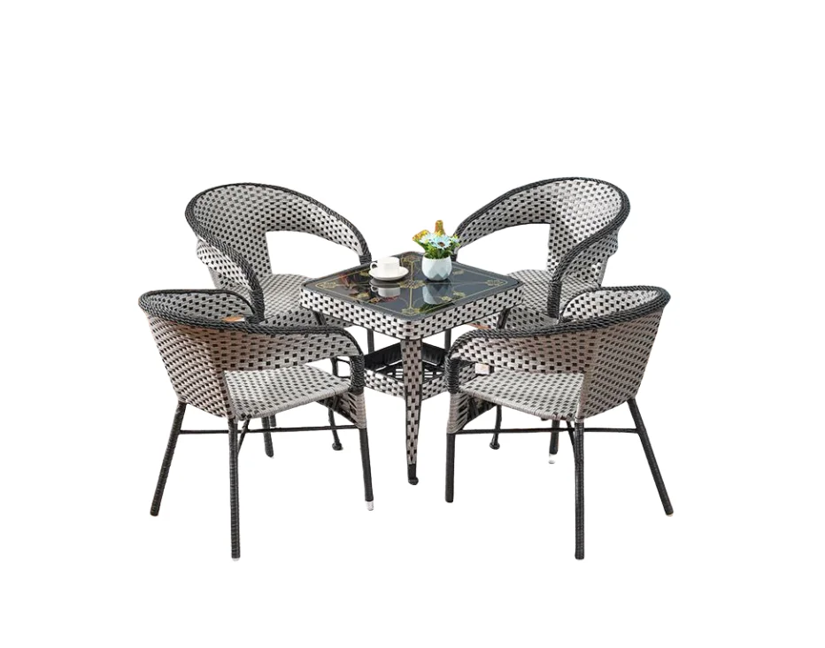 Nordic Leisure creative Patio Garden Outdoor Furniture Waterproof Set leisure Rattan outdoor tables